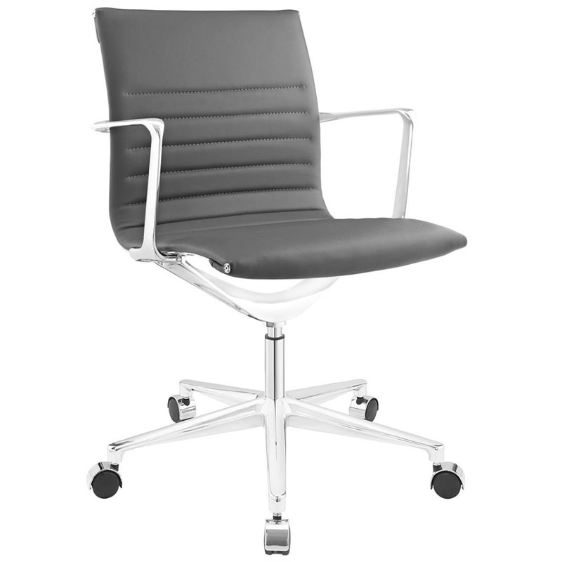 Modway Vi Mid Back Swivel Office Chair in Gray Modway Vi Mid Back Swivel Office Chair in Gray