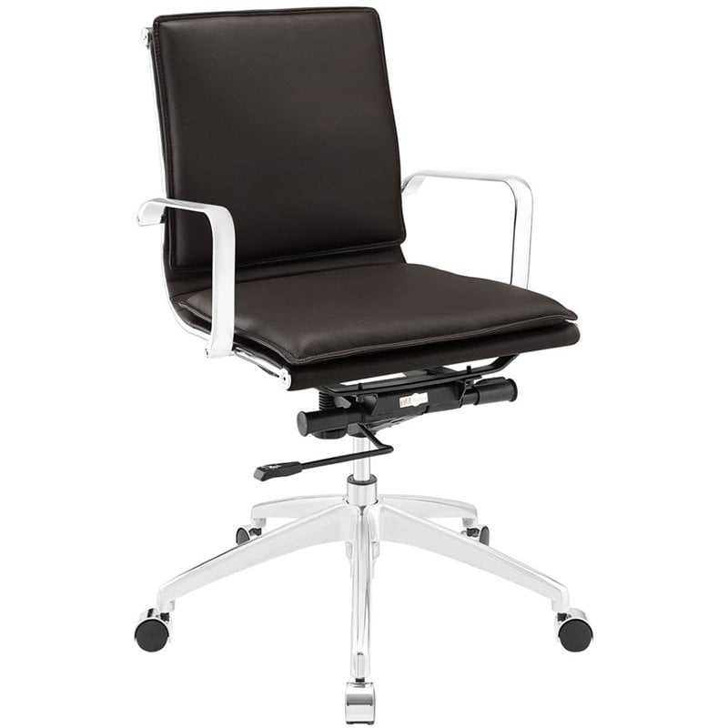 Modway Sage Mid Back Swivel Office Chair in Brown