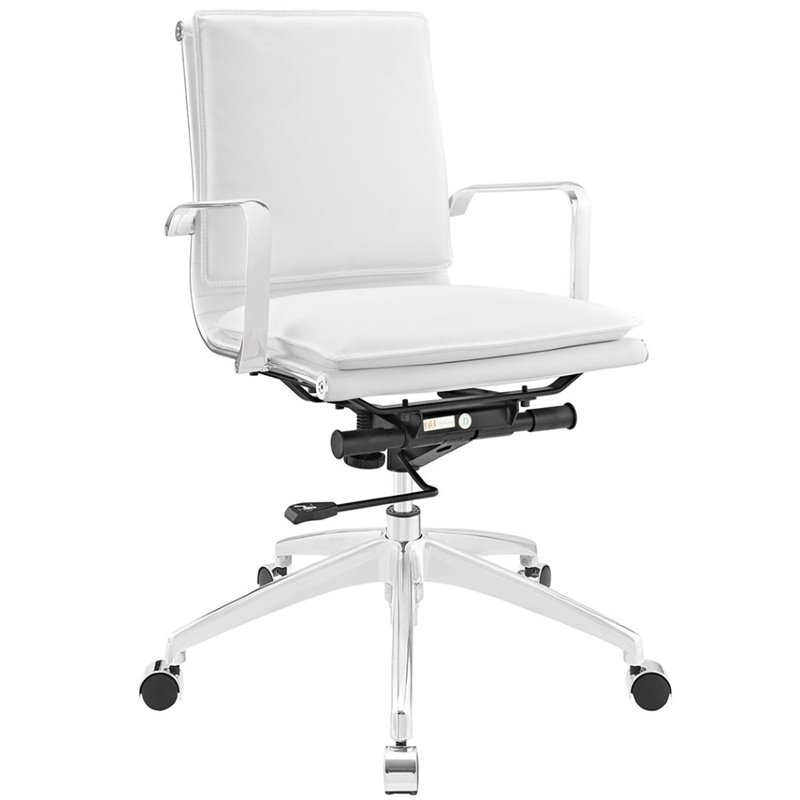 Modway Sage Mid Back Swivel Office Chair in White