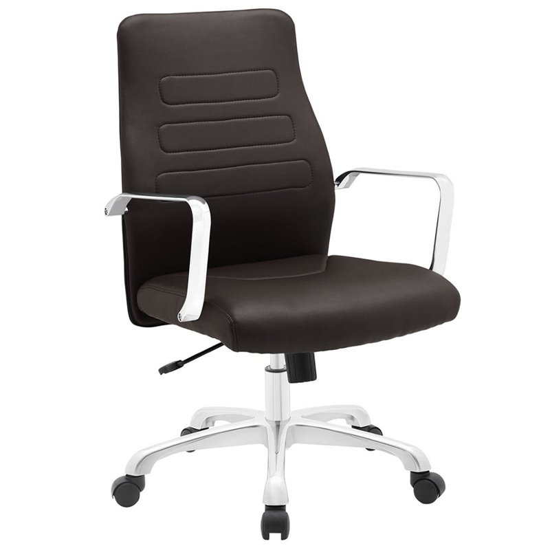 Modway Depict Mid Back Swivel Office Chair in Brown Modway Depict Mid Back Swivel Office Chair in Brown