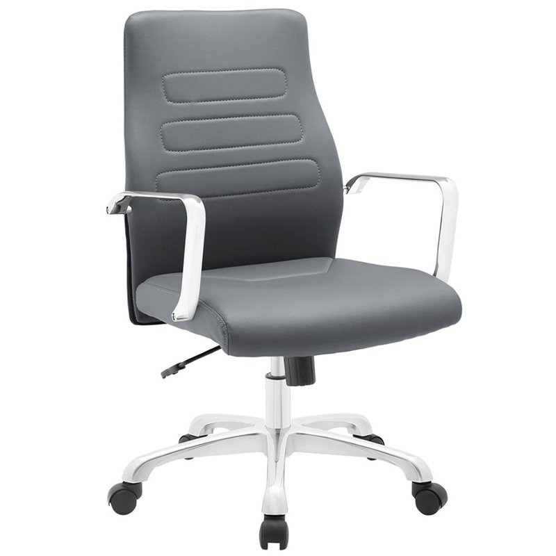 Modway Depict Mid Back Swivel Office Chair in Gray Modway Depict Mid Back Swivel Office Chair in Gray