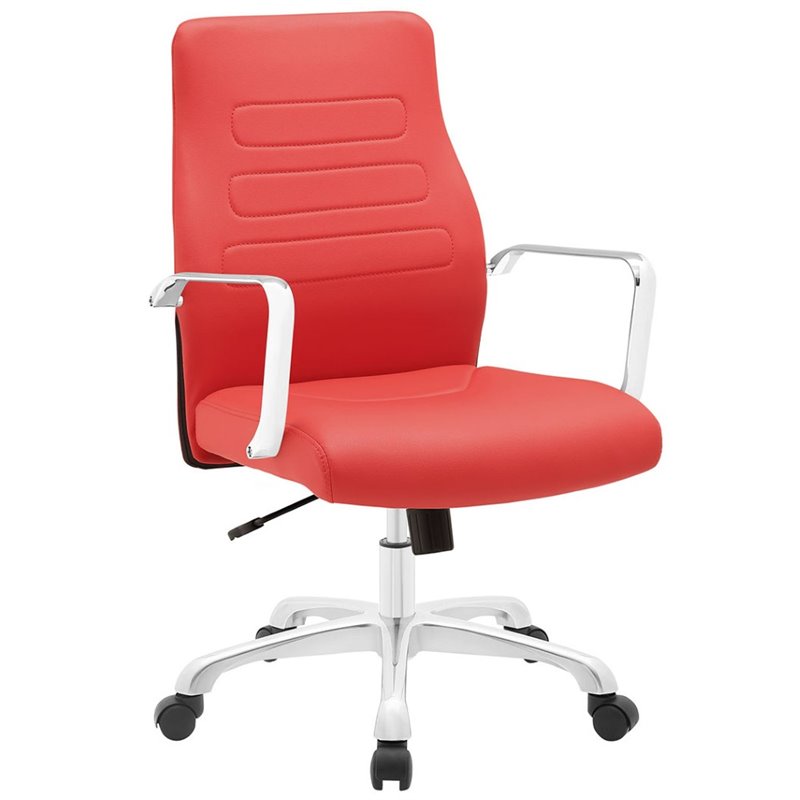 Modway Depict Mid Back Swivel Office Chair in Red Modway Depict Mid Back Swivel Office Chair in Red