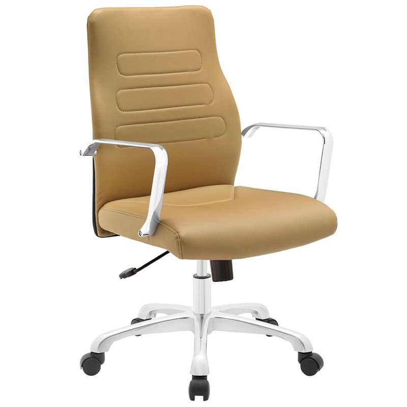 Modway Depict Mid Back Swivel Office Chair in Tan Modway Depict Mid Back Swivel Office Chair in Tan