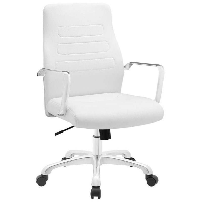 Modway Depict Mid Back Swivel Office Chair in White
