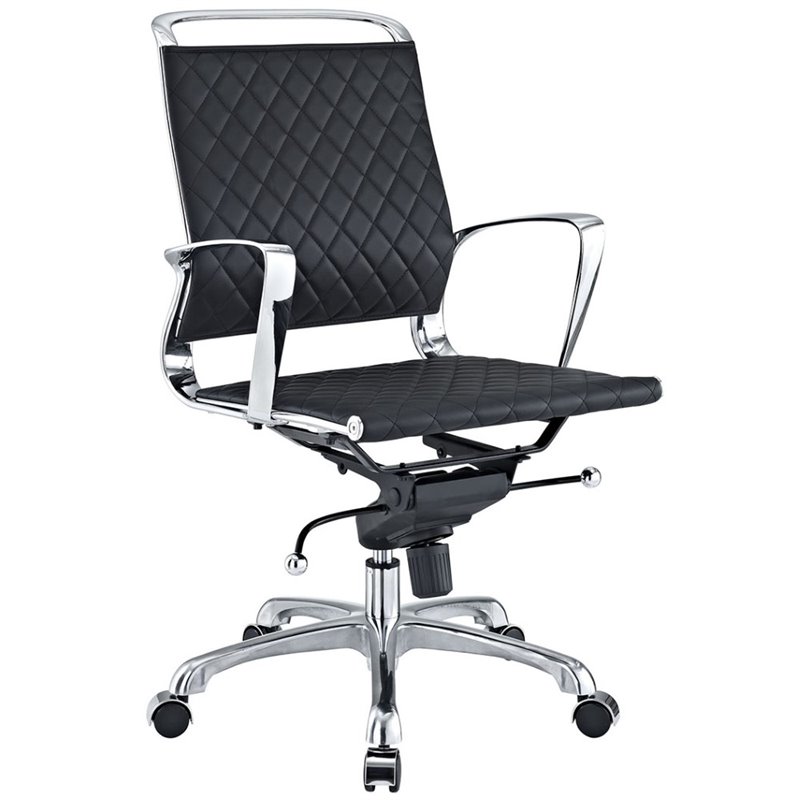 Modway Vibe Leather Office Chair in Black