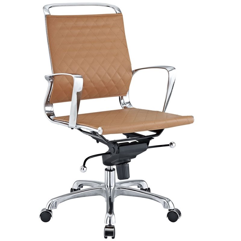 Modway Vibe Leather Office Chair in Tan