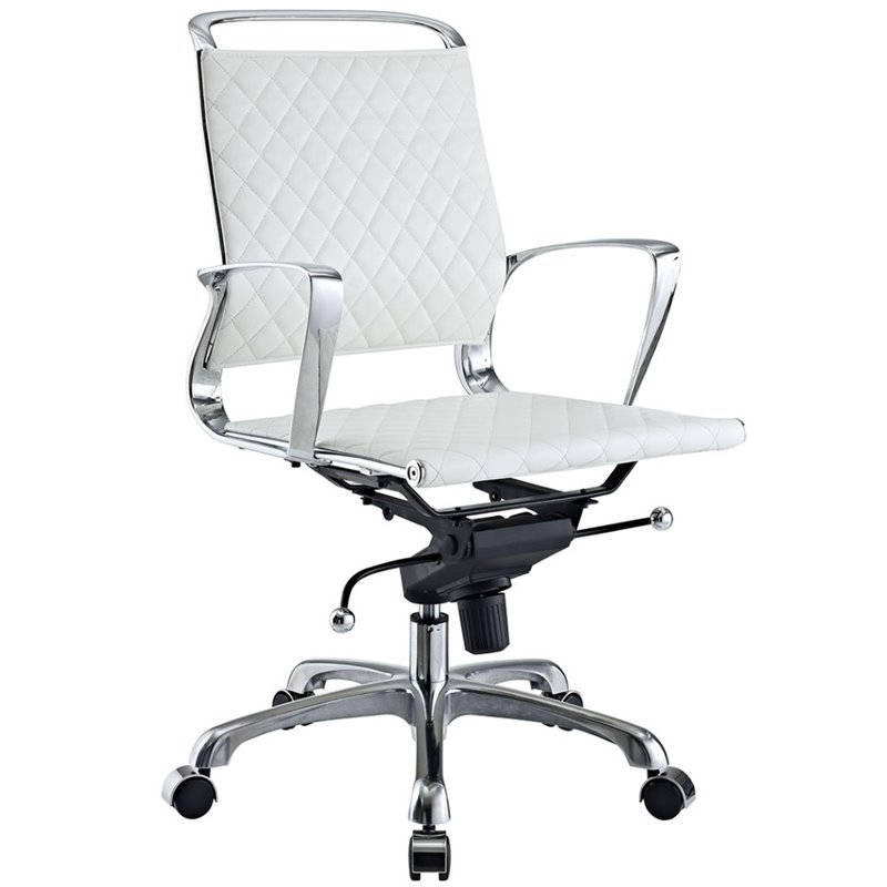 Modway Vibe Leather Office Chair in White