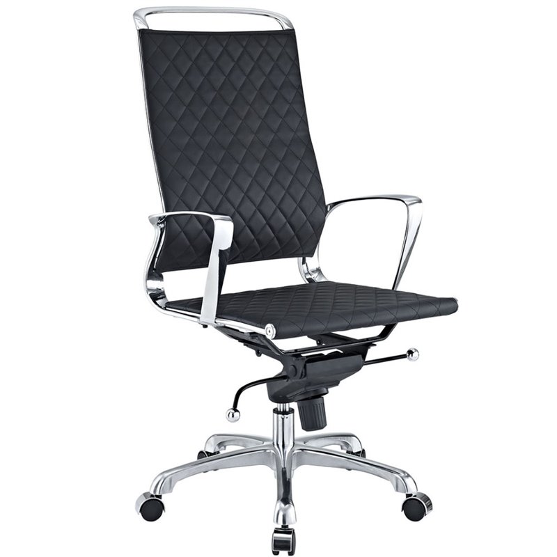 Modway Vibe Leather High Back Office Chair in Black Modway Vibe Leather High Back Office Chair in Black