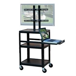 VTI Adjustable Cart for up to 32 Flat Panel TV w/ Pull Out Shelf