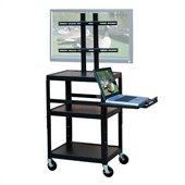 VTI Adjustable Cart for up to 32 Flat Panel TV w/ Pull Out Shelf