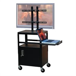 VTI Adjustable Cabinet Cart for up to 32 Flat Panel TV w/ Pull Out Shelf