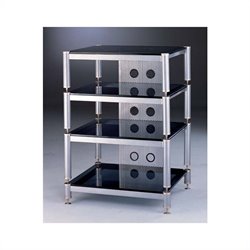 VTI Four Shelf Silver Audio Stand with Black Glass