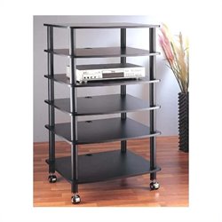VTI AR406 6 Shelf Black Audio Rack-Black