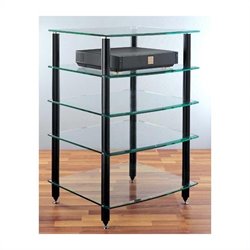 VTI 5 Shelf Black Glass Audio Rack