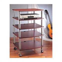 VTI AR405 5 Shelf Audio Rack with Casters-Black