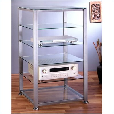 VTI EGR406 6 Shelf Silver Glass Audio Cabinet/Rack