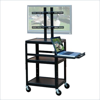 VTI Adjustable Cart for up to 32" Flat Panel TV w/ Pull Out Shelf