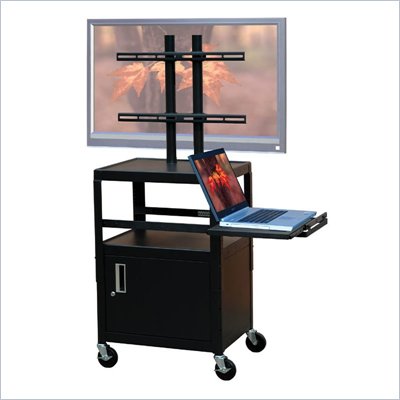VTI Adjustable Cabinet Cart for up to 32" Flat Panel TV w/ Pull Out Shelf