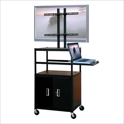 VTI Adjustable Cabinet Cart for up to 47" Flat Panel TV w/ Pull Out Shelf