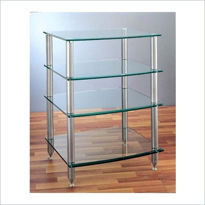 VTI AGR-404 4 Shelf Silver Glass Audio Rack