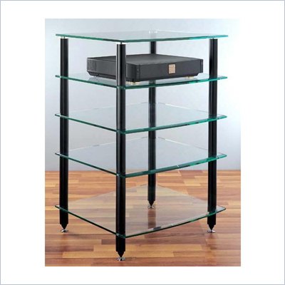 VTI 5 Shelf Black Glass Audio Rack