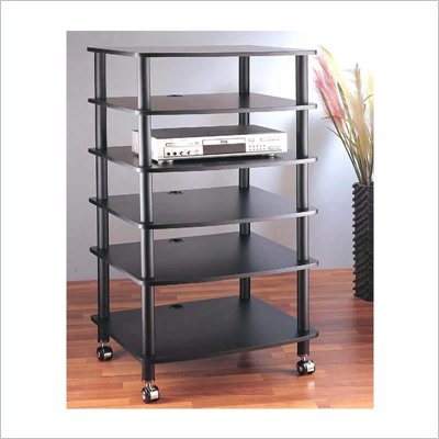 VTI AR406 6 Shelf Black Audio Rack