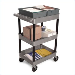 Luxor Furniture Endura 40.5" 3 Shelf Mail Cart with Trays