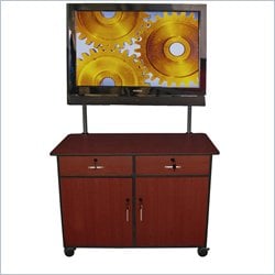 Luxor Plasma/LCD TV Stand Cabinet with Casters in Black Cherry Finish