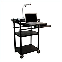 Luxor LP42 Series Presentation Cart/Computer Workstation with Front and Side Shelves