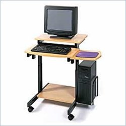 Luxor Height Adjustable Wood PC Workstation in Teak