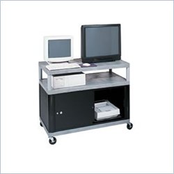 Luxor Wide Mobile Molded Plastic Workcenter with Cabinet