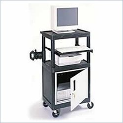 Luxor Workstation with Locking Steel Cabinet