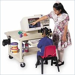Luxor Children's Height Adjustable Video/Computer Cart in Gray