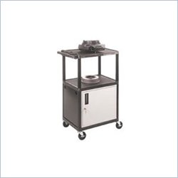 Luxor Open Shelf Table with Locking Cabinet