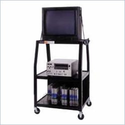 Luxor Adjustable Height Wide Body TV Cart in Black Finish