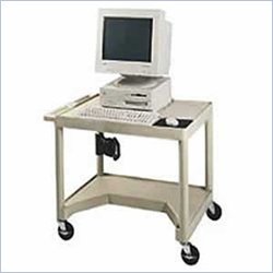 Luxor 27 Workstation with Leg Room Cut-Out in Gray