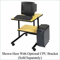 Luxor 24+�G�? Wood Top Workstation with Two Shelves