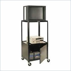 Luxor Adjustable Height Cabinet Table in Black Finish