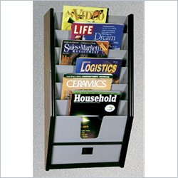 Luxor Mahogony 6 Pocket Wall Lit Rack
