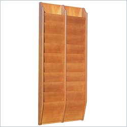 Luxor Oak 20 Pocket Wall Lit Rack