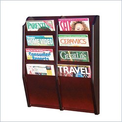 Luxor Mahogany 8 Pocket Wall Lit Rack