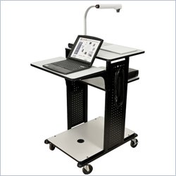 Luxor Large Presentation Station with Casters in Black and Gray