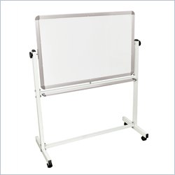 Luxor 36 In  X 24 In Mobile White Board in Silver and White
