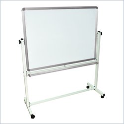 Luxor 48 In  X 36 In  Mobile White Board in Silver and White