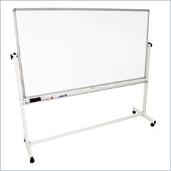 Luxor 72 In  X 40 In  Mobile White Board in Silver and White
