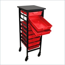 Luxor Document Camera Mobile Work Center with Storage Trays in Red