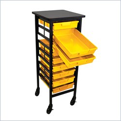 Luxor Document Camera Mobile Work Center with Storage Trays in Yellow