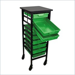 Luxor Document Camera Mobile Work Center with Storage Trays in Green