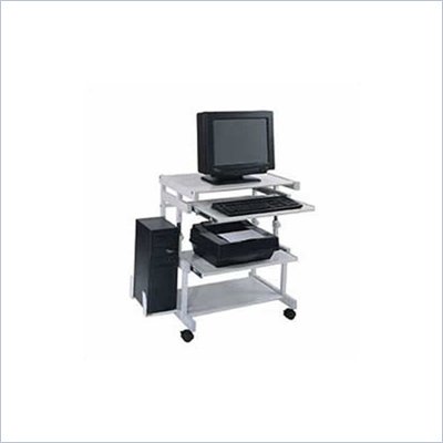 Luxor Height Adjustable Metal Computer Workstation in Gray