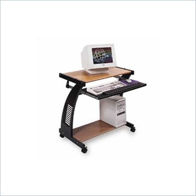 Luxor Metal / Wood Computer Workstation in Red Oak